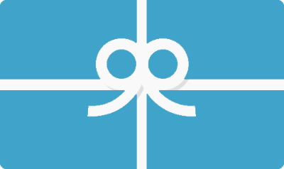 A blue with white ribbon bow Gift Card